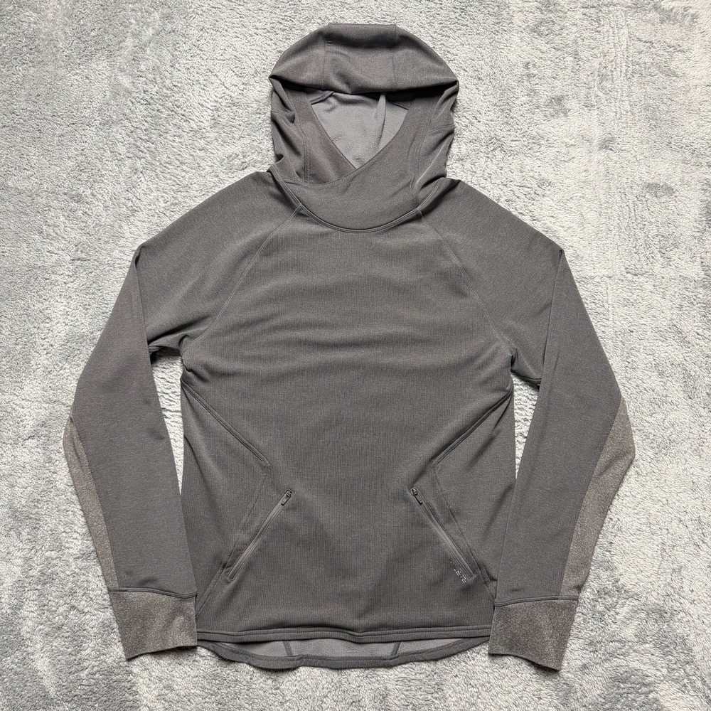 Hylete Hoodie Mens M Gray‎ Thumbholes Performance Pullover Athletic Zip Pockets